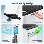 Simzlife Portable Air Conditioner 8000 BTU Fast Cooling AC Unit for Room up to 350 Sq.Ft, 3 in 1 Function, Remote Control