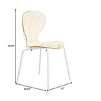 LeisureMod Bristol Juego de Comedor de 5 Piezas Mesa de Comedor Redonda, 4 Sillas de Comedor de Plástico Patas Blancas