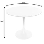 LeisureMod Bristol Juego de Comedor de 5 Piezas Mesa de Comedor Redonda, 4 Sillas de Comedor de Plástico Patas Blancas