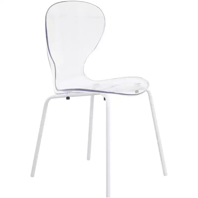 LeisureMod Bristol Juego de Comedor de 5 Piezas Mesa de Comedor Redonda, 4 Sillas de Comedor de Plástico Patas Blancas