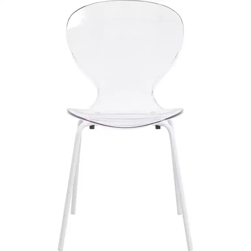 LeisureMod Bristol Juego de Comedor de 5 Piezas Mesa de Comedor Redonda, 4 Sillas de Comedor de Plástico Patas Blancas
