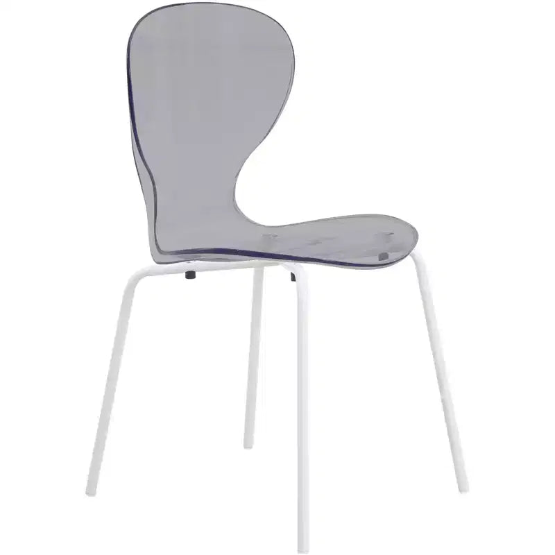 LeisureMod Bristol Juego de Comedor de 5 Piezas Mesa de Comedor Redonda, 4 Sillas de Comedor de Plástico Patas Blancas