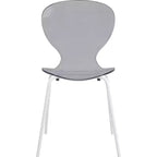 LeisureMod Bristol Juego de Comedor de 5 Piezas Mesa de Comedor Redonda, 4 Sillas de Comedor de Plástico Patas Blancas