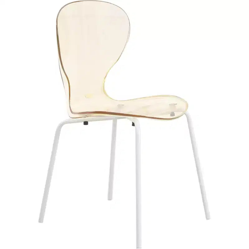 LeisureMod Bristol Juego de Comedor de 5 Piezas Mesa de Comedor Redonda, 4 Sillas de Comedor de Plástico Patas Blancas