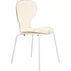 LeisureMod Bristol Juego de Comedor de 5 Piezas Mesa de Comedor Redonda, 4 Sillas de Comedor de Plástico Patas Blancas