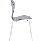 LeisureMod Bristol Juego de Comedor de 5 Piezas Mesa de Comedor Redonda, 4 Sillas de Comedor de Plástico Patas Blancas