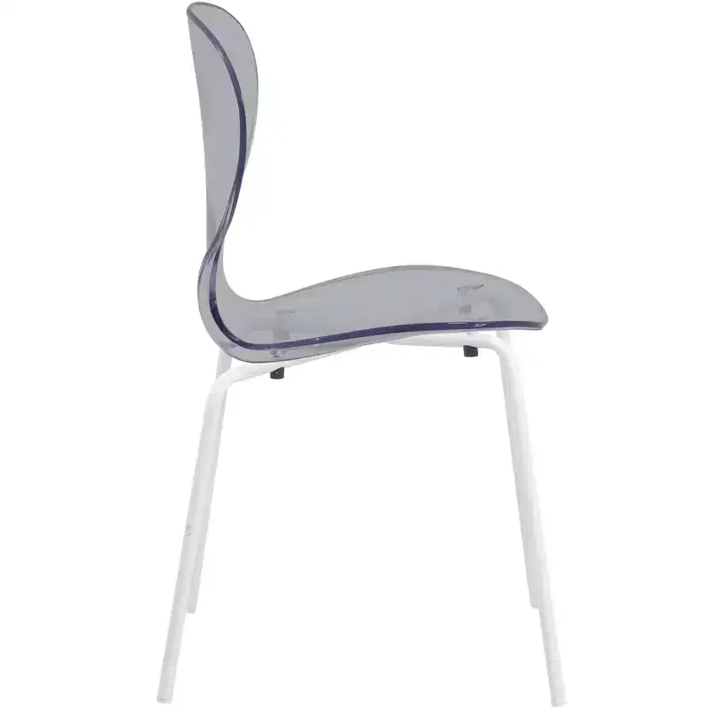 LeisureMod Bristol Juego de Comedor de 5 Piezas Mesa de Comedor Redonda, 4 Sillas de Comedor de Plástico Patas Blancas