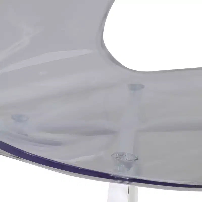 LeisureMod Bristol Juego de Comedor de 5 Piezas Mesa de Comedor Redonda, 4 Sillas de Comedor de Plástico Patas Blancas