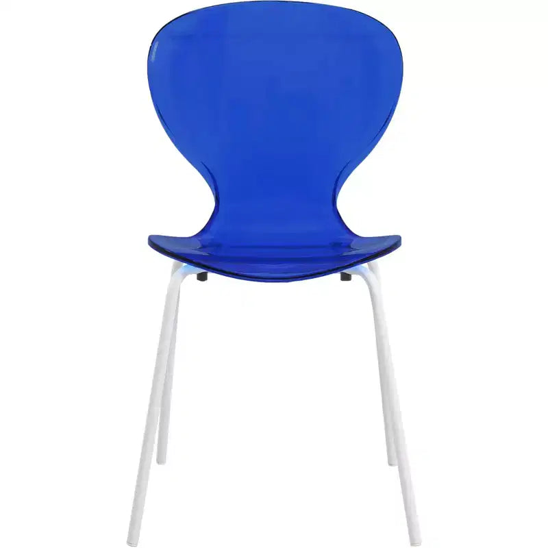 LeisureMod Bristol Juego de Comedor de 5 Piezas Mesa de Comedor Redonda, 4 Sillas de Comedor de Plástico Patas Blancas