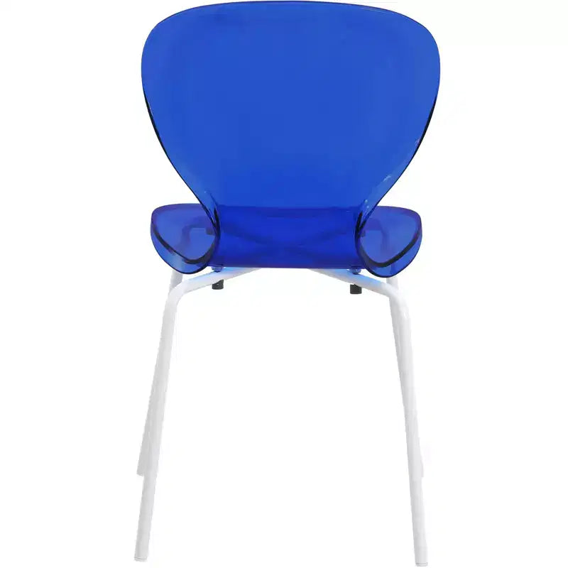 LeisureMod Bristol Juego de Comedor de 5 Piezas Mesa de Comedor Redonda, 4 Sillas de Comedor de Plástico Patas Blancas