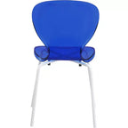 LeisureMod Bristol Juego de Comedor de 5 Piezas Mesa de Comedor Redonda, 4 Sillas de Comedor de Plástico Patas Blancas