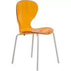 LeisureMod Bristol Juego de Comedor de 5 Piezas Mesa de Comedor Redonda, 4 Sillas de Comedor de Plástico Patas Blancas