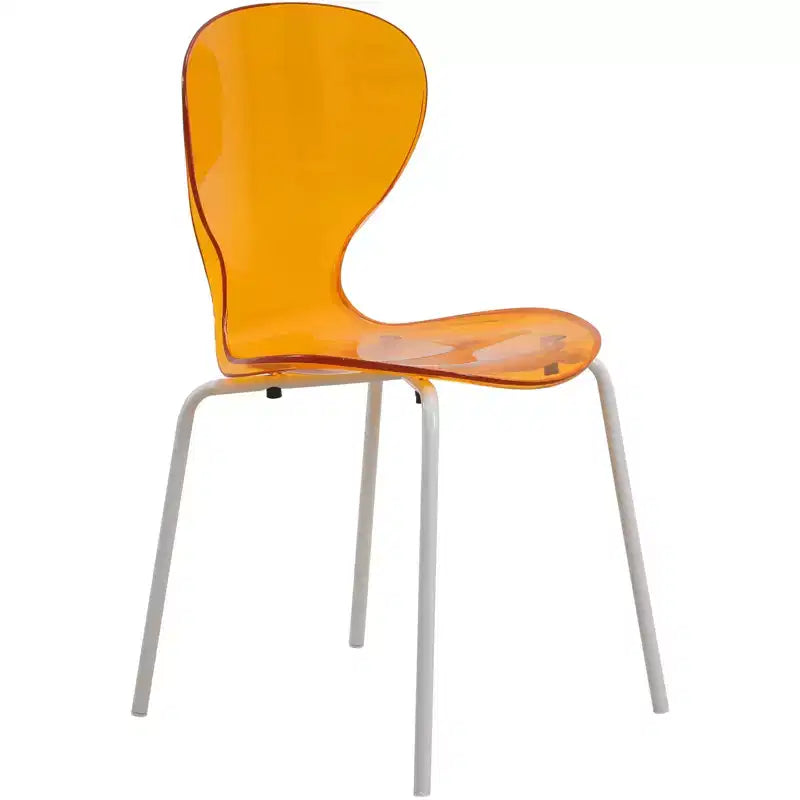 LeisureMod Bristol Juego de Comedor de 5 Piezas Mesa de Comedor Redonda, 4 Sillas de Comedor de Plástico Patas Blancas