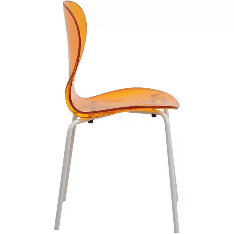 LeisureMod Bristol Juego de Comedor de 5 Piezas Mesa de Comedor Redonda, 4 Sillas de Comedor de Plástico Patas Blancas