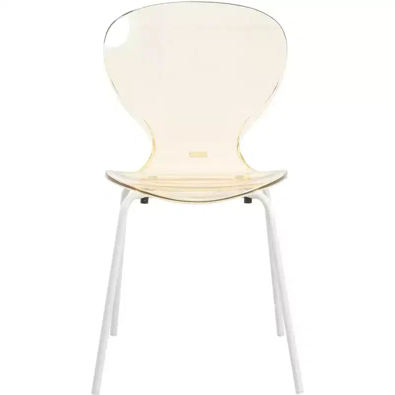 LeisureMod Bristol Juego de Comedor de 5 Piezas Mesa de Comedor Redonda, 4 Sillas de Comedor de Plástico Patas Blancas