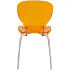 LeisureMod Bristol Juego de Comedor de 5 Piezas Mesa de Comedor Redonda, 4 Sillas de Comedor de Plástico Patas Blancas