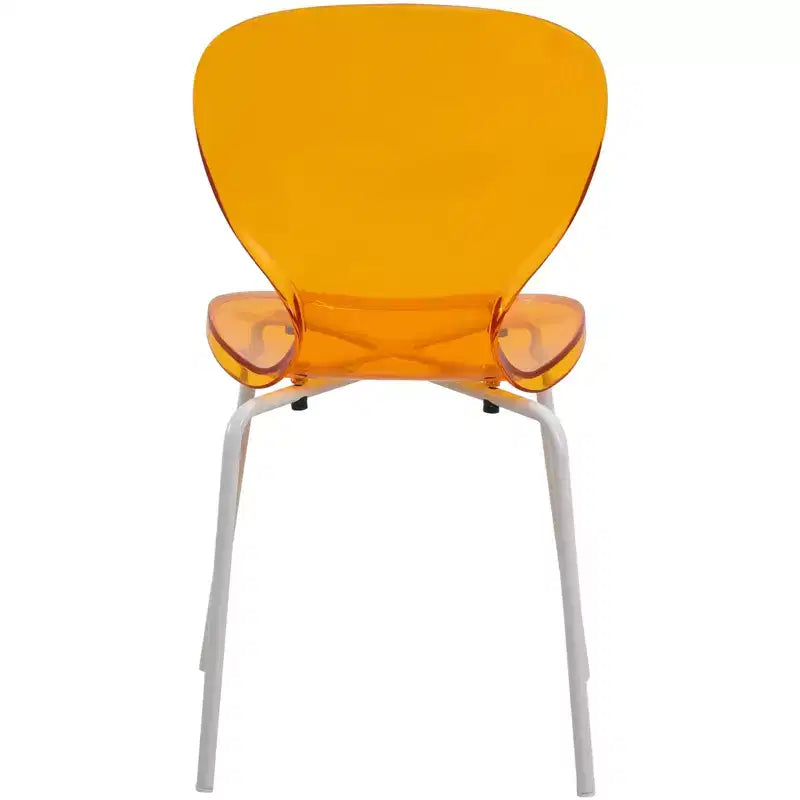 LeisureMod Bristol Juego de Comedor de 5 Piezas Mesa de Comedor Redonda, 4 Sillas de Comedor de Plástico Patas Blancas