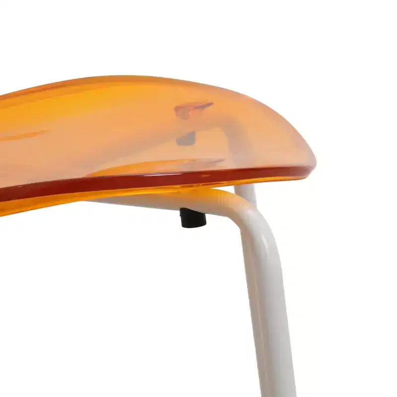 LeisureMod Bristol Juego de Comedor de 5 Piezas Mesa de Comedor Redonda, 4 Sillas de Comedor de Plástico Patas Blancas