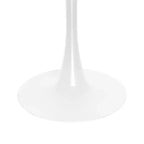 LeisureMod Bristol Juego de Comedor de 5 Piezas Mesa de Comedor Redonda, 4 Sillas de Comedor de Plástico Patas Blancas