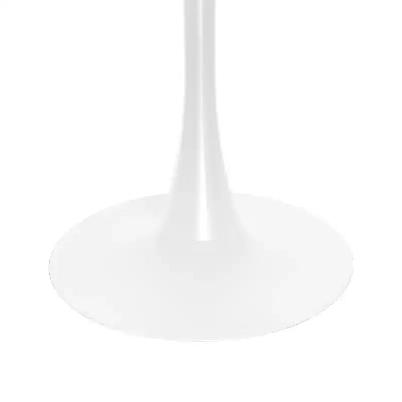 LeisureMod Bristol Juego de Comedor de 5 Piezas Mesa de Comedor Redonda, 4 Sillas de Comedor de Plástico Patas Blancas
