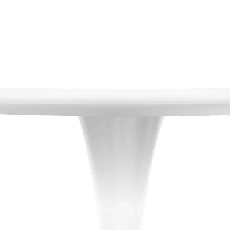 LeisureMod Bristol Juego de Comedor de 5 Piezas Mesa de Comedor Redonda, 4 Sillas de Comedor de Plástico Patas Blancas