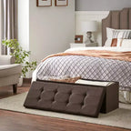 Banco otomano de almacenamiento, 15 x 43 x 15 pulgadas, banco para el pie de la cama, arcón de almacenamiento, para sala de estar, dormitorio, entrada