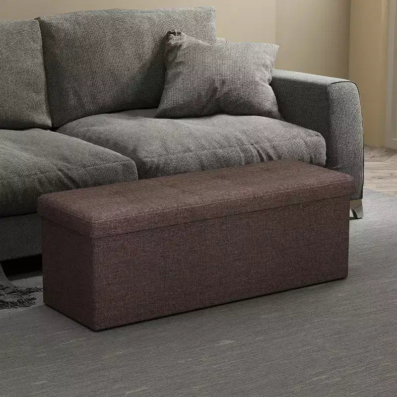 Banco otomano de almacenamiento, 15 x 43 x 15 pulgadas, banco para el pie de la cama, arcón de almacenamiento, para sala de estar, dormitorio, entrada