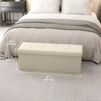 Banco otomano de almacenamiento, 15 x 43 x 15 pulgadas, banco para el pie de la cama, arcón de almacenamiento, para sala de estar, dormitorio, entrada