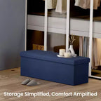 Banco otomano de almacenamiento, 15 x 43 x 15 pulgadas, banco para el pie de la cama, arcón de almacenamiento, para sala de estar, dormitorio, entrada