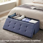 Banco otomano de almacenamiento, 15 x 43 x 15 pulgadas, banco para el pie de la cama, arcón de almacenamiento, para sala de estar, dormitorio, entrada