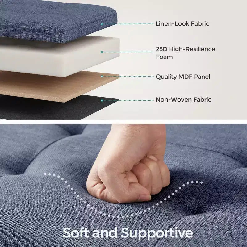 Banco otomano de almacenamiento, 15 x 43 x 15 pulgadas, banco para el pie de la cama, arcón de almacenamiento, para sala de estar, dormitorio, entrada