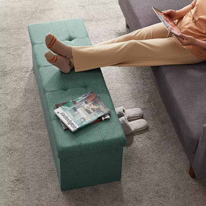 Banco otomano de almacenamiento, 15 x 43 x 15 pulgadas, banco para el pie de la cama, arcón de almacenamiento, para sala de estar, dormitorio, entrada