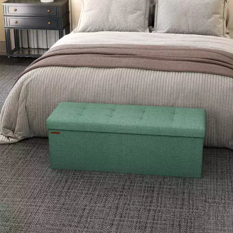 Banco otomano de almacenamiento, 15 x 43 x 15 pulgadas, banco para el pie de la cama, arcón de almacenamiento, para sala de estar, dormitorio, entrada