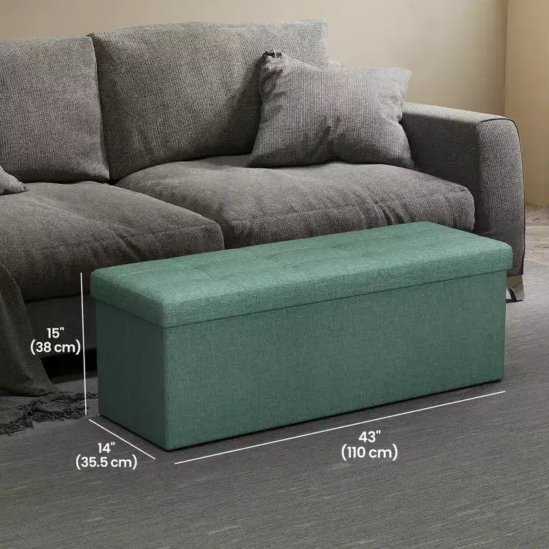 Banco otomano de almacenamiento, 15 x 43 x 15 pulgadas, banco para el pie de la cama, arcón de almacenamiento, para sala de estar, dormitorio, entrada