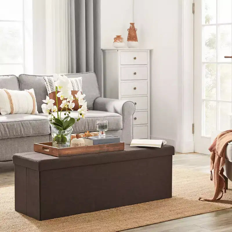 Banco otomano de almacenamiento, 15 x 43 x 15 pulgadas, banco para el pie de la cama, arcón de almacenamiento, para sala de estar, dormitorio, entrada