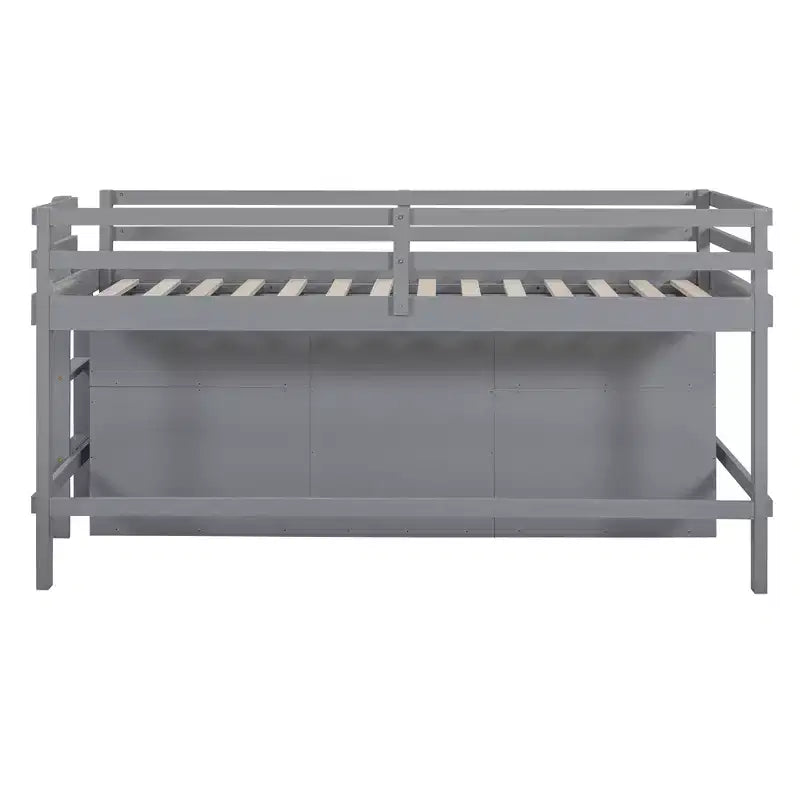 Cama alta de diseño moderno Whisen de 81.8 pulgadas de largo x 40.8 pulgadas de ancho, tamaño twin, con 4 cajones, armario inferior y estantes