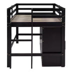 Cama alta de diseño moderno Whisen de 81.8 pulgadas de largo x 40.8 pulgadas de ancho, tamaño twin, con 4 cajones, armario inferior y estantes