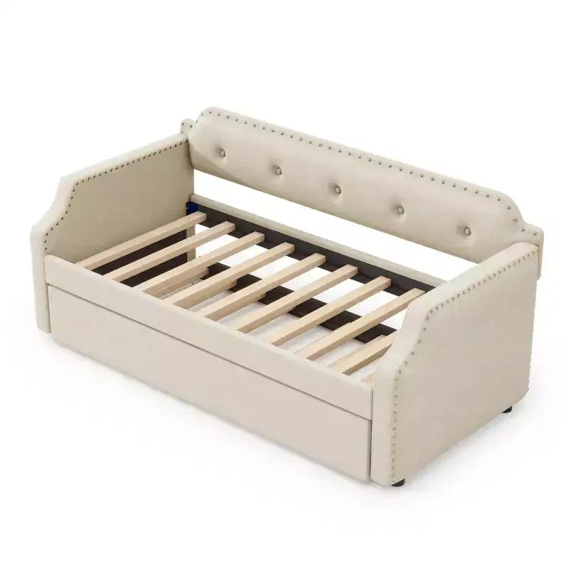Whisen Sofá Cama Tapizado Individual con Nido, Soporte de Láminas de Madera, Estructura Tapizada