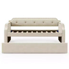 Whisen Sofá Cama Tapizado Individual con Nido, Soporte de Láminas de Madera, Estructura Tapizada