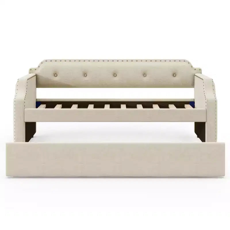 Whisen Sofá Cama Tapizado Individual con Nido, Soporte de Láminas de Madera, Estructura Tapizada
