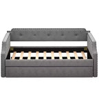 Whisen Sofá Cama Tapizado Individual con Nido, Soporte de Láminas de Madera, Estructura Tapizada