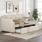 Whisen Sofá Cama Tapizado Individual con Nido, Soporte de Láminas de Madera, Estructura Tapizada