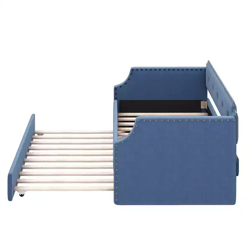 Whisen Sofá Cama Tapizado Individual con Nido, Soporte de Láminas de Madera, Estructura Tapizada
