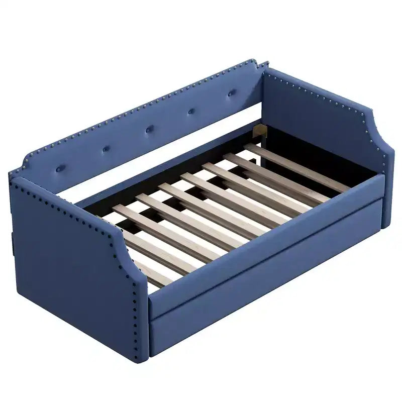 Whisen Sofá Cama Tapizado Individual con Nido, Soporte de Láminas de Madera, Estructura Tapizada