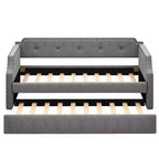 Whisen Sofá Cama Tapizado Individual con Nido, Soporte de Láminas de Madera, Estructura Tapizada