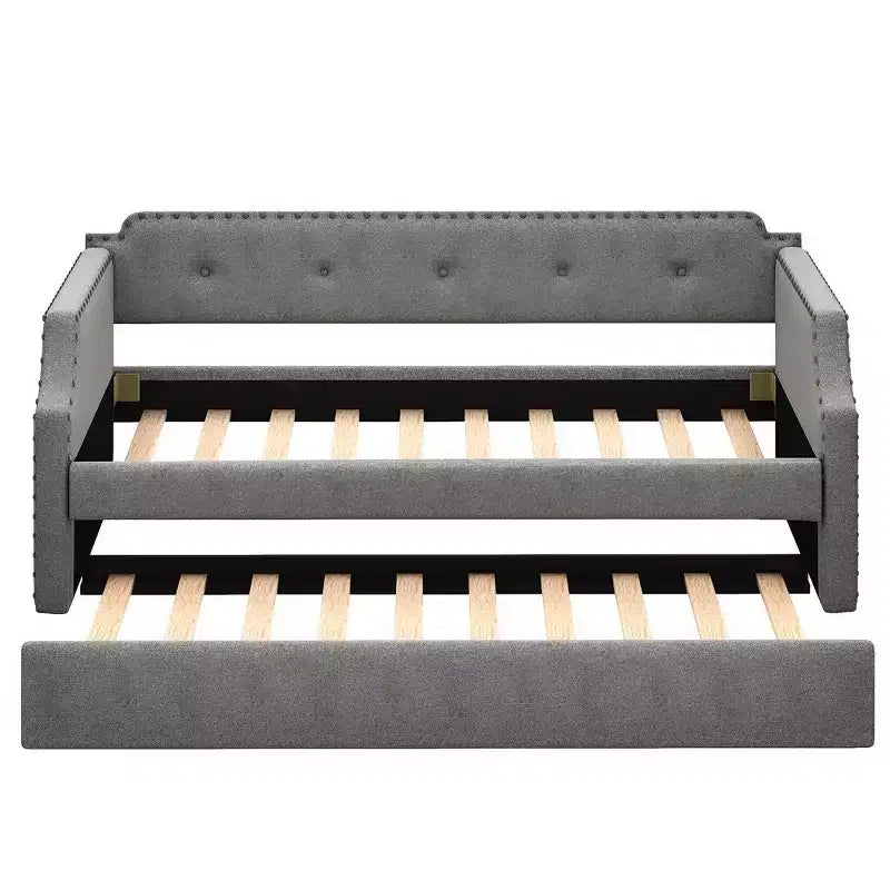Whisen Sofá Cama Tapizado Individual con Nido, Soporte de Láminas de Madera, Estructura Tapizada