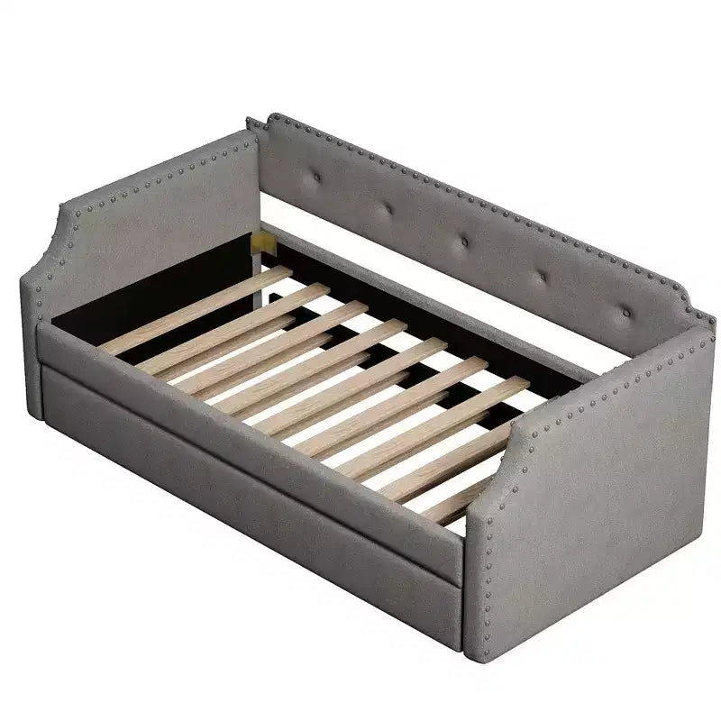 Whisen Sofá Cama Tapizado Individual con Nido, Soporte de Láminas de Madera, Estructura Tapizada