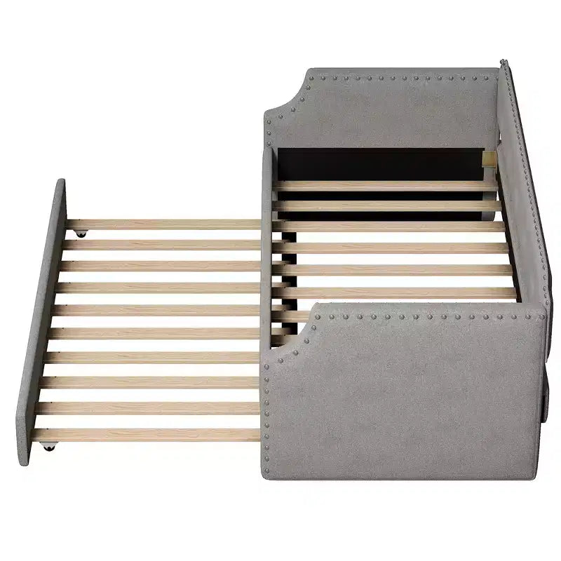 Whisen Sofá Cama Tapizado Individual con Nido, Soporte de Láminas de Madera, Estructura Tapizada