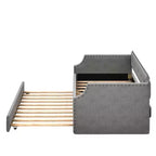 Whisen Sofá Cama Tapizado Individual con Nido, Soporte de Láminas de Madera, Estructura Tapizada