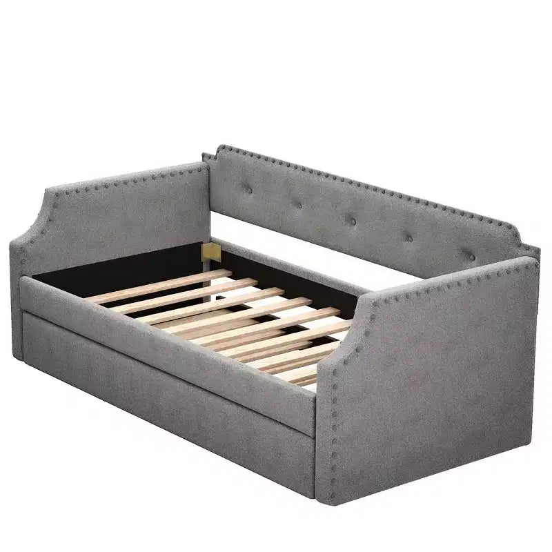 Whisen Sofá Cama Tapizado Individual con Nido, Soporte de Láminas de Madera, Estructura Tapizada
